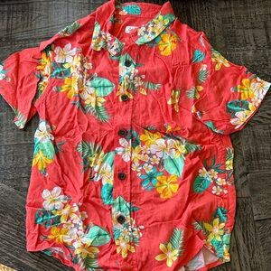 Cat & Jack  Red Floral Button Down Shirt